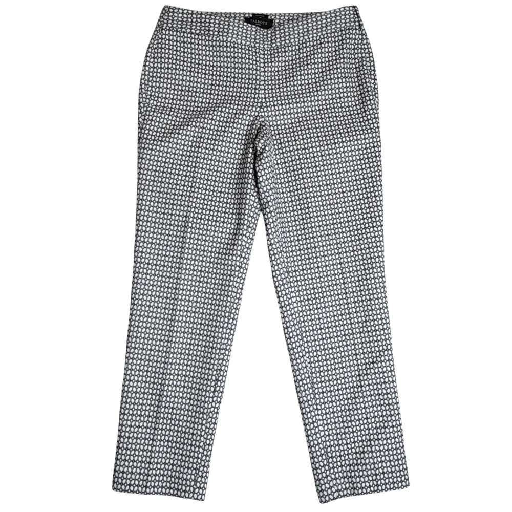 Talbots Chatham Ankle Women's Black White Geometric Pants Size 4P‎